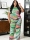 2 Piece Women Sets 2024 New Arrival Plus Size Summer Matching Sets Print Two Pieces Sets Top Pants Suits Outfits Clothing