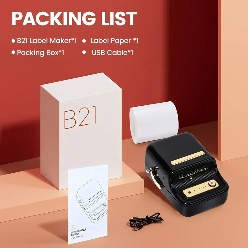 Niimbot B1/B21 Label Thermal Printer Mini Pocket Barcode Maker Bluetooth Printers Self-adhesive Sticker Machine With GiftLabel