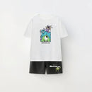 2025 Summer Kids Sets Disney Stitch Printed Tops Tee Shirts For Boys Casual Pullover Clothes Casual Two Piece Suit Child Sets