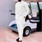 Men's fashion casual pink geometric print long sleeve two-piece set