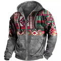 Men's Vintage Y2K Zipper Golf Hoodie 3D Jersey Sweatshirt Ethnic Pullover Fashion Jacket Long Sleeve Casual Clothing