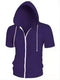 New 2025 Men's Casual Sweatshirts Short Sleeve Hoodies Jacket Solid Slim Zip Man Sport Tops Comfotable Outdoor Clothes for Men