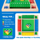 4-Player Wooden Dice Game - A Traditional Math Decision-Making Game Perfect for Parties and Family Interaction
