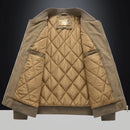 Men's Fashion Casual Warm Corduroy Outwear Men's Thick Cotton Jacket Coat Large Size New Autumn Winter Stand Collar Slim Jacket