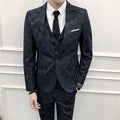 Blue Men's Plaid Blazer Jacket and Vest with Pants, Gray & Burgundy Available, Asian Size Mens Three Piece Set
