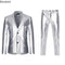 Men's Suit Sets Chic Shiny Gold 2 Pieces Suits Blazer+Pants Sets Stage Perform Clothes Party Nightclub Dancer Costume Sets Men