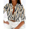Women's Fashionable New Long-Sleeved Shirt 3d Stripe Print Single-Breasted Shirt Tops Autumn Comfortable Button Shirts Plus Size
