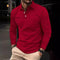 Classic men's simple solid color lapel POLO shirts Spring autumn business leisure outdoor travel friends party long sleeve tops