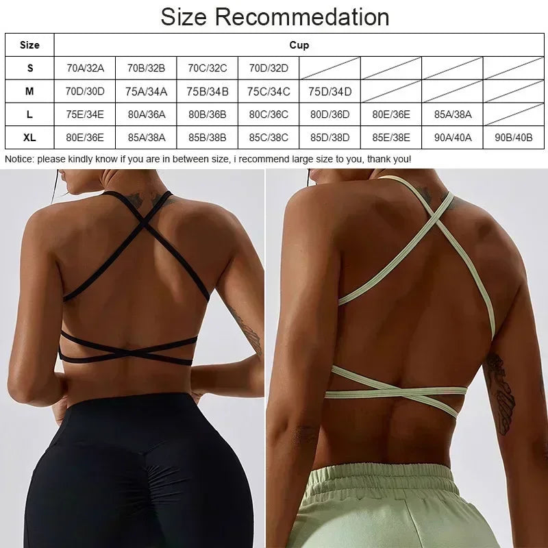 Cloud Hide Sexy Back Sports Bra Women Yoga Crop Top Home Fitness Workout Underwear Dancing Vest Plus Size Running Cycling Shirt