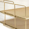 Gold File Desk Organizer - 2-Tier Paper Tray - Document and Letter - Elegant Inbox Office Acce