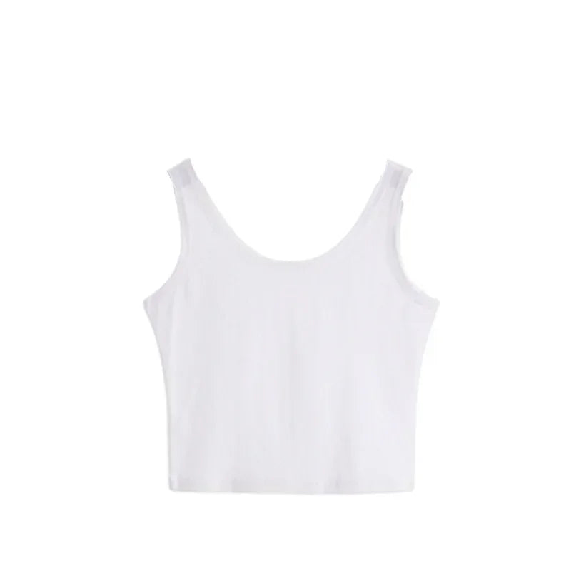 Wholesale Women Solid Color Suspender Camisole Tank Top for Women's Short Yoga Sports Crop Top Sleeveless Slim Fit Tops