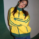 BRASIL Yellow Vintage Jackets Women's Oversized Harajuku Zipper Windbreaker Y2k Streetwear Loose Coats Autumn Trend Sweatshirts