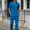 2024 Cross-border AliExpress men's Waffle Men casual fashion stand collar short sleeve pants suit