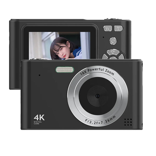 4K Digital Camera Camcorder 48MP Digital Video Camera 2.4" Screen 16X Digital Zoom Anti-shake Face Detection Beauty Effect