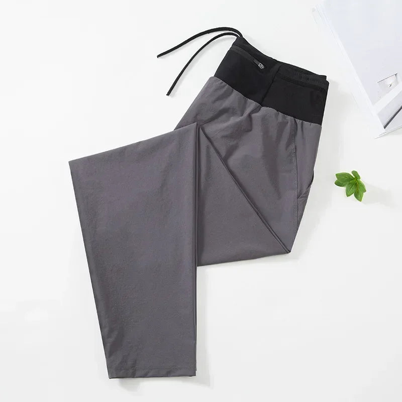 Trail Marathon Running Pants Men Loose Sweatpants Sports Joggers Fitness Quick Dry Sportswear Training Trousers Waist Bag Pocket