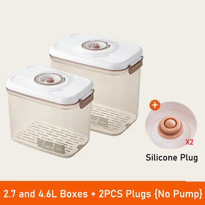 Vacuum Food Storage Box Fresh-Keeping Canister Sealed Storage Container Large Capacity Food Dispenser  Kitchen Storage Box