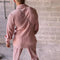 2025 Men's Casual Long Sleeve Two Piece Sets Pink Turn-down Collar Ribbed Corduroy Shirts and Pants Sets Men's 2PCS Outfits Sets