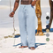 Men's Beach Solid Color Pants Joggers Streetwear Cotton Linen Sweatpants Casual Pants Hawaiian Vacation Loose Summer Long S-4XL