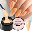 MEET ACROSS 8ml Aurora Extension Nail Gel Polish Glitter Sparkling Nail Art Semi Permanent Building Gel For Nails Manicure