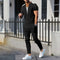 The new 2025 AliExpress Men's casual solid color Waffle rope short-sleeved summer casual pants suit