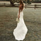 DREAM Customized Simple Spaghetti Straps Sexy Boho Mermaid Wedding Dress High Slit Backless Bohemian Bride Vestidos De Noiva
