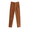 TRAF Ladies Pants Office Wear Black Pink White Pants for Women Fashion High waist Formal Pants Office outfits Pencil Trousers