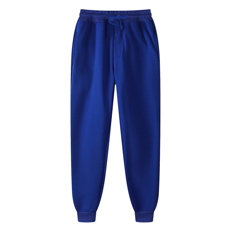 Men's Black Sport Casual Sweatpants 2024 Autumn Winter Warm Fleece Lined Ankle-Banded Trouser With Pocket Plus SIze Baggy Pants