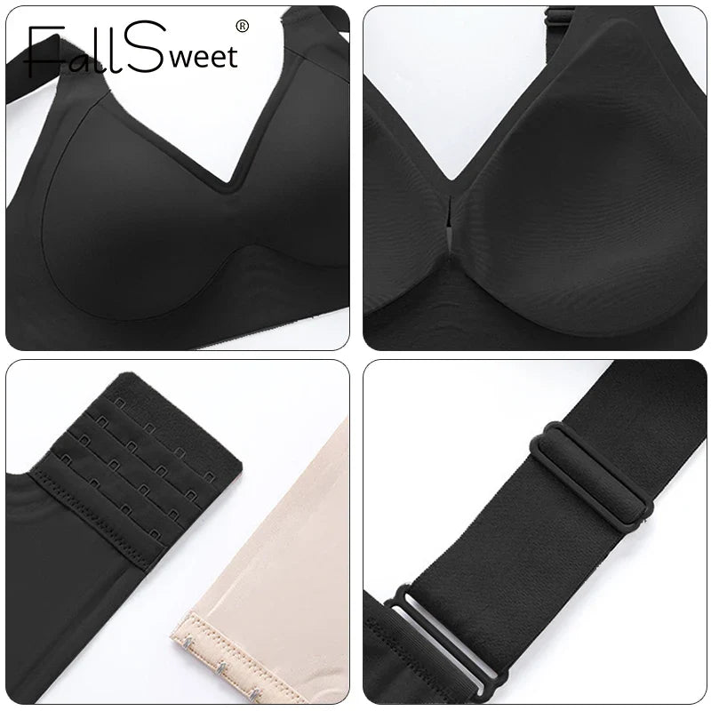 FallSweet Plus Size Bra for Women Push Up Bras Seamless Wireless Bralette Comfor Thin Cup Brassiere Sexy Ladies Lingrie M-6XL
