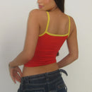 2024 Espana Letter Y2k Printed Red Camisole Retro Street T-shirt Fashion Summer Slim Women's Casual Crop Tops Cut Tank Tops