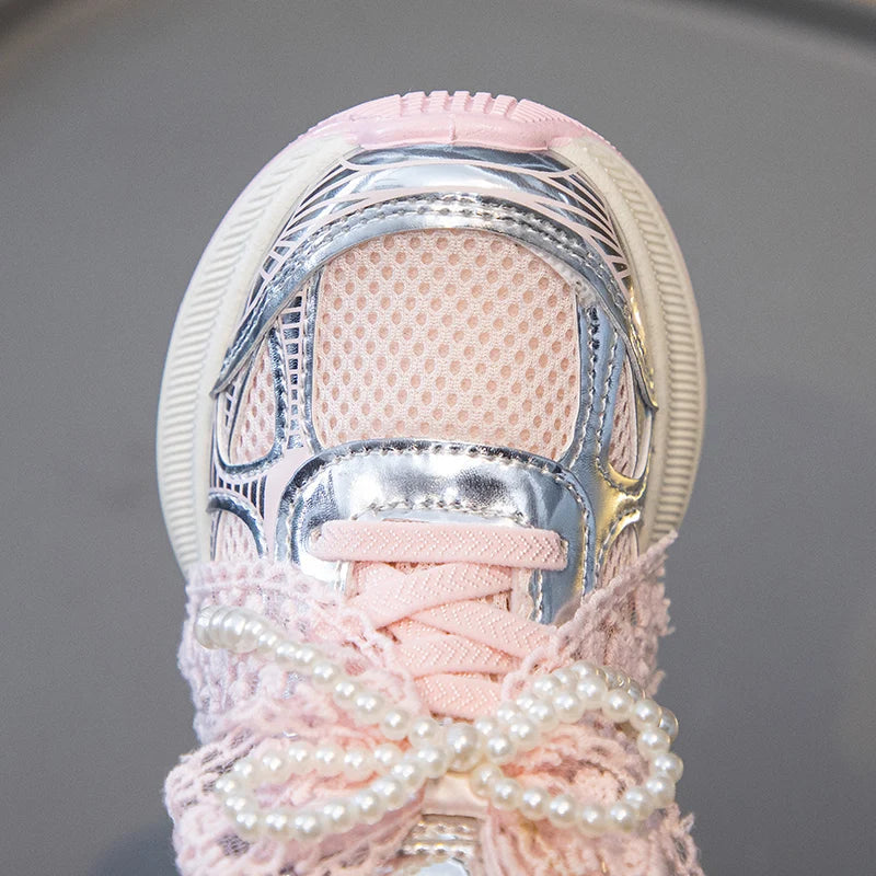 Children Sports Shoes 2025 New Spring Autumn Boys White Shoes Girls Breathable Mesh Casual Soft Sole Sneakers Kids Running Shoes