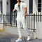 The new 2025 AliExpress Men's casual solid color Waffle rope short-sleeved summer casual pants suit