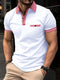 New men's plaid solid color casual short sleeve POLO shirt men's large size summer men thin solid color short sleeve