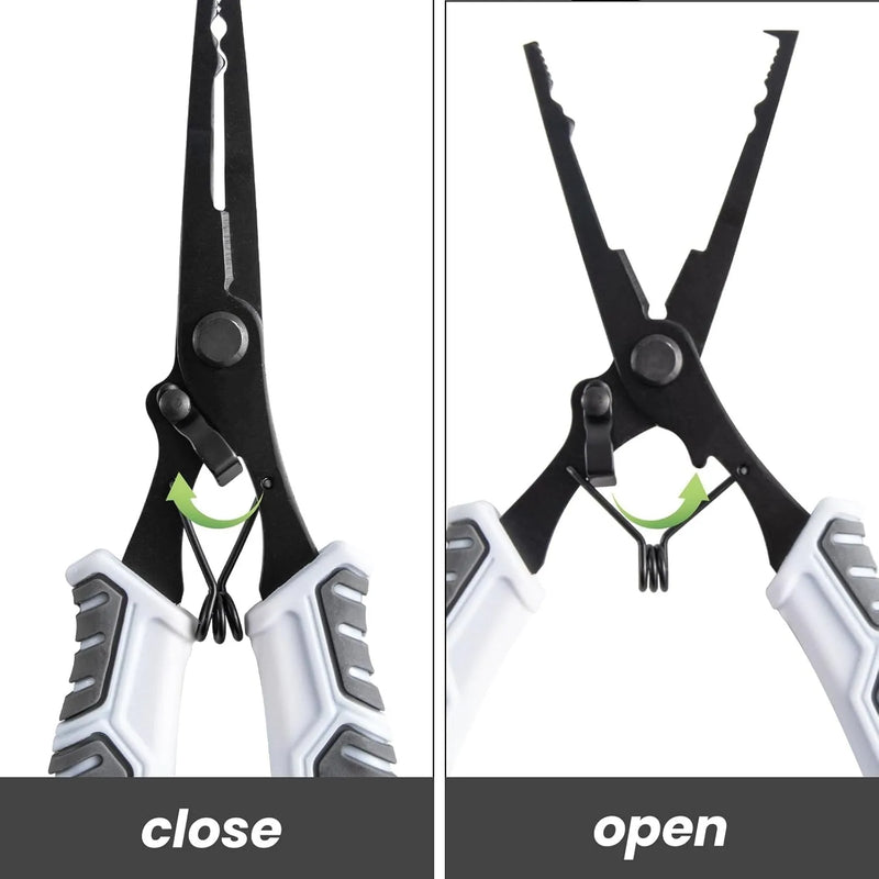 7 "fishing clamp set 420 stainless steel, line cutter, storage bag - Fishing clamp hook remover