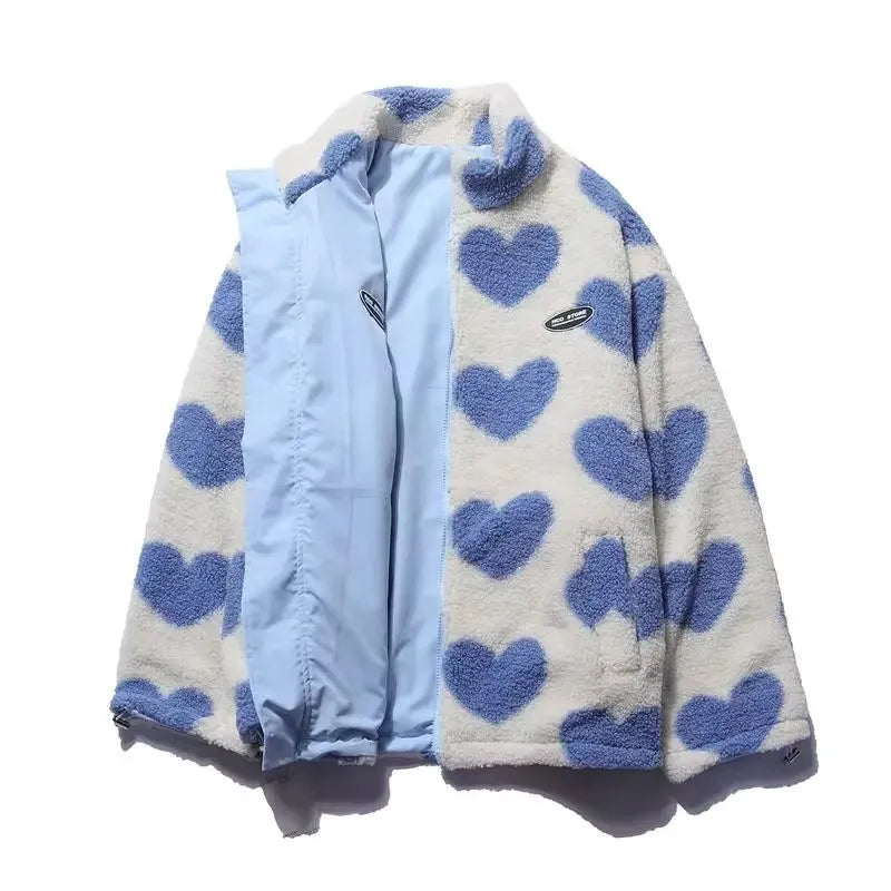 Y2K Autumn And Winter New American Fashion Double Zipper Solid Color Warm Oversize Down Jacket Men's Harajuku Couple Casual Coat