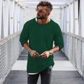 2023 Spring Men's Casual Solid Color Fashion Knitted Shirt O Neck Long Sleeve Knit Pullover Loose Soft Sweater Coats Men Tops