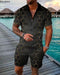 2025 Trend Men Streetwear Fashion Half Zip Polo Shirts+shorts 2 PCS Sets Men's 3D Digital Print Casual Suit New Male Tracksuits