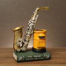 New saxophone resin handicraft pen holder ornaments, Violin storage pen holder,Office and home decoration pen holder， Pen holder