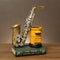 New saxophone resin handicraft pen holder ornaments, Violin storage pen holder,Office and home decoration pen holder， Pen holder