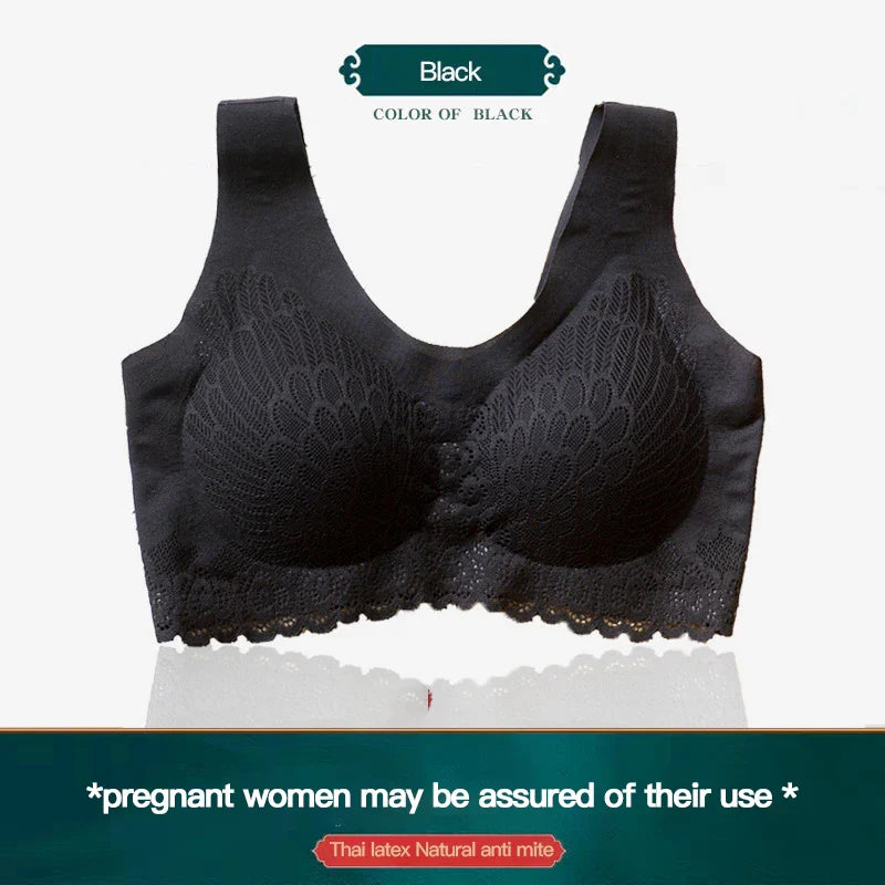 5D Women's Plus 4XL Latex Bra Seamless Bras For Women Underwear BH Push Up Bralette With Pad Vest Top Bra
