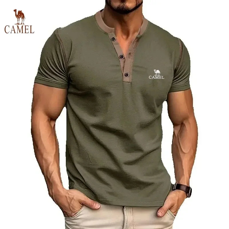 Men's embroidered high-quality cotton polo shirt new summer fashion casual breathable cool top