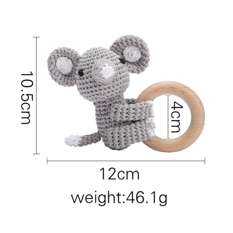 1PC Wooden Baby Rattles Toy Rotating Animal Shaped Matching Blocks Toy Baby Exercise Coordination Puzzle Montessori Toy Kid Gift