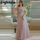Blush Pink Mermaid Shinning Off Shoulder Evening Dress Wedding Long Luxury Sequin Formal Prom Dress Dubai Party Gown Customized