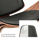 Mid Lounge Replica Solid Wood Three-Legged Shell Chair Ash Plywood Black Faux Leather Living Room Furniture Modern Leisure Chair