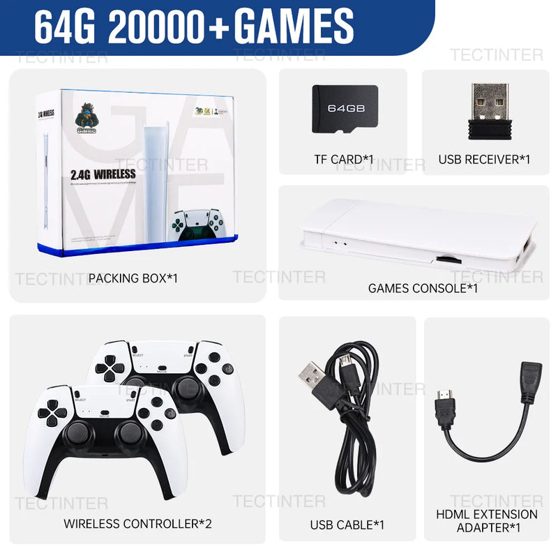 M15 4K TV Game Stick Video Game Console Built-in 30000 Games Retro Handheld Game Player M8 Pro For GBA/MAME/SFC/Arcade Game