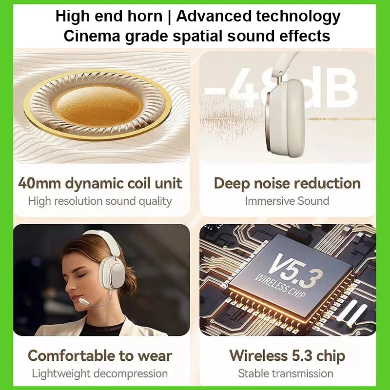 ANC Bluetooth Headphone Stereo HD-calling Wireless Earphone High-cost-effectiveness High-Quality Active Noise Reduction headset