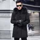 2022 Winter Trendy Men High Quality Faux Fur Liner Parka Elegant Imitation Fox Hair Hooded Long Coat Fashion Luxury Jackets