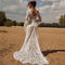 Bohemia Vintage Wedding Dresses For Women 2024 V-Neck Backless Bridal Gowns Flare Sleeves Lace Robe Vestidos De Novia Customized