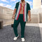 2025 Spring summer autumn winter new trend men's business casual fashion lapel cardigan short sleeve trousers waffle suit