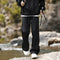 New Side Zipper Baggy Sweatpants For Men Autumn High Street Outdoor Straight Trousers Techwear Casual Drawstring Hiking Pants