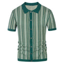High End Jacquard Striped Polo Shirts For Men Short Sleeve Elastic Summer Quality Viscose Knitted Smart Casual Camisas De Hombre